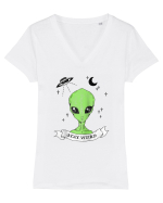 Alien Stay Weird Tricou mânecă scurtă guler V Damă Evoker