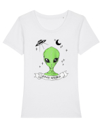 Alien Stay Weird Tricou mânecă scurtă guler larg fitted Damă Expresser
