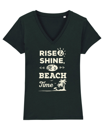 Rise and Shine It's BEACH Time Black