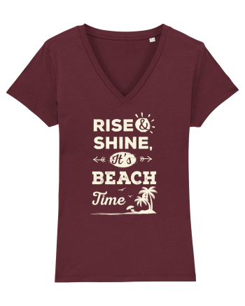 Rise and Shine It's BEACH Time Burgundy