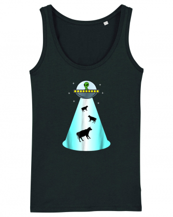 Alien UFO Cow Abduction Black