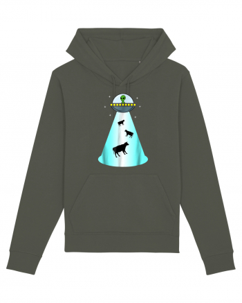 Alien UFO Cow Abduction Khaki