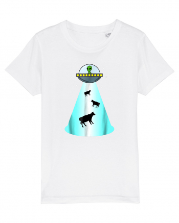Alien UFO Cow Abduction White