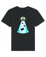 Alien UFO Cow Abduction Tricou mânecă scurtă Unisex Rocker