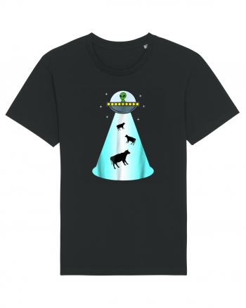 Alien UFO Cow Abduction Black