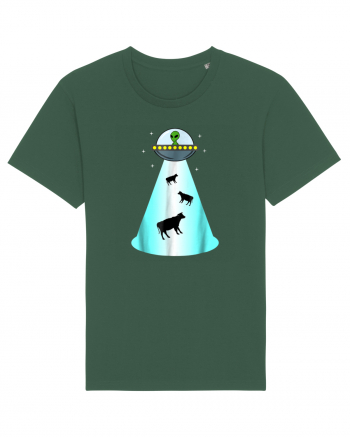 Alien UFO Cow Abduction Bottle Green