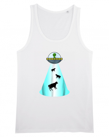 Alien UFO Cow Abduction White