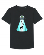 Alien UFO Cow Abduction Tricou mânecă scurtă guler larg Bărbat Skater