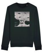 Alien UFO Funny Cat Bluză mânecă lungă Unisex Rise