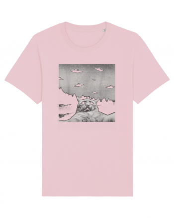 Alien UFO Funny Cat Cotton Pink