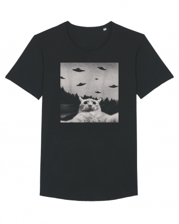 Alien UFO Funny Cat Black