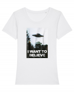 I Want to Believe Tricou mânecă scurtă guler larg fitted Damă Expresser