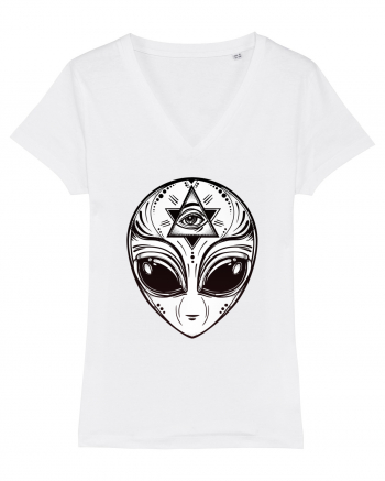 Alien with All Seeing Eye Illuminati White