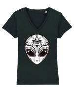 Alien with All Seeing Eye Illuminati Tricou mânecă scurtă guler V Damă Evoker