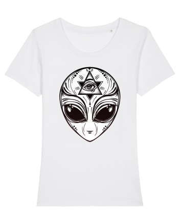 Alien with All Seeing Eye Illuminati White