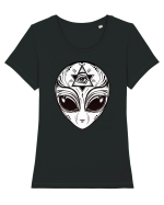 Alien with All Seeing Eye Illuminati Tricou mânecă scurtă guler larg fitted Damă Expresser