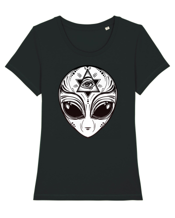 Alien with All Seeing Eye Illuminati Black
