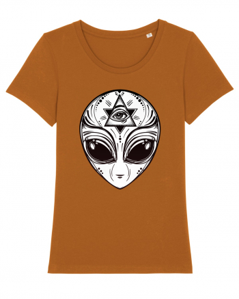Alien with All Seeing Eye Illuminati Roasted Orange