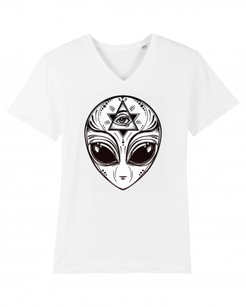 Alien with All Seeing Eye Illuminati White