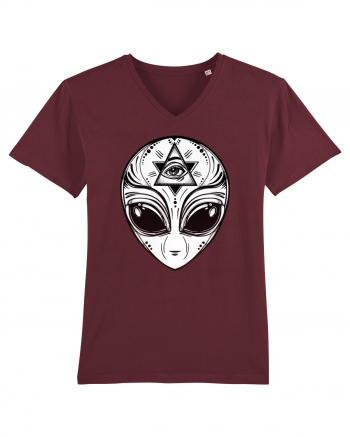Alien with All Seeing Eye Illuminati Burgundy