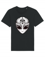Alien with All Seeing Eye Illuminati Tricou mânecă scurtă Unisex Rocker