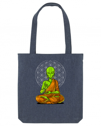 Alien Yoga Meditation Buddha Midnight Blue