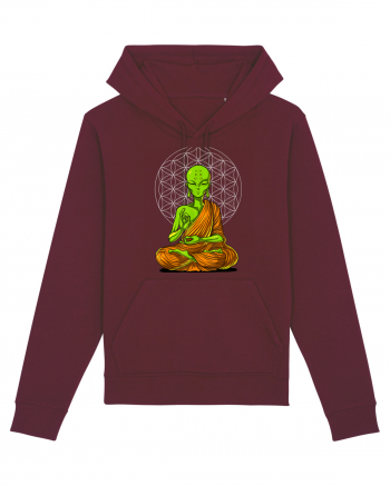Alien Yoga Meditation Buddha Burgundy