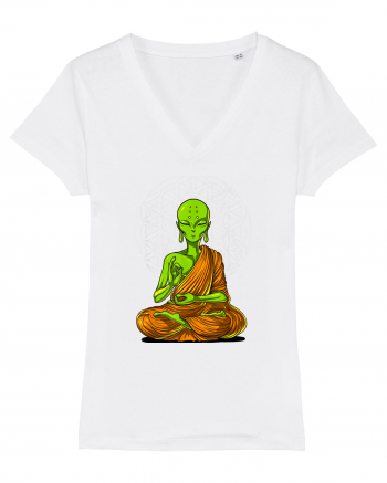 Alien Yoga Meditation Buddha White