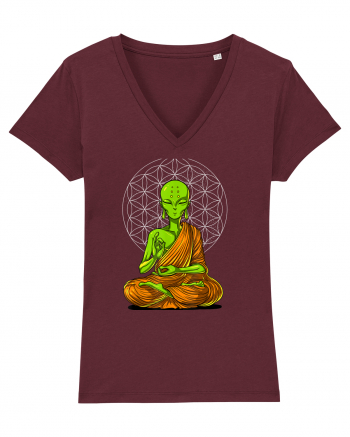 Alien Yoga Meditation Buddha Burgundy