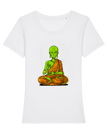 Alien Yoga Meditation Buddha White