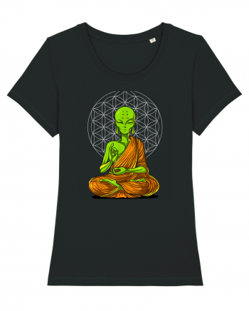 Alien Yoga Meditation Buddha Black