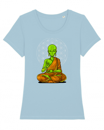 Alien Yoga Meditation Buddha Sky Blue