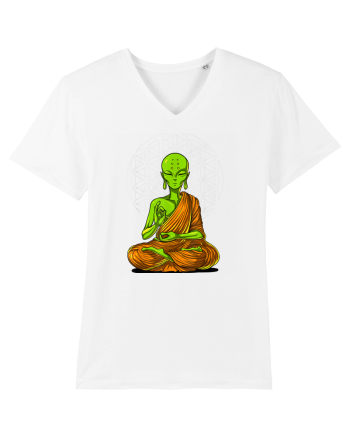 Alien Yoga Meditation Buddha White