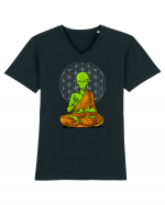 Alien Yoga Meditation Buddha Tricou mânecă scurtă guler V Bărbat Presenter