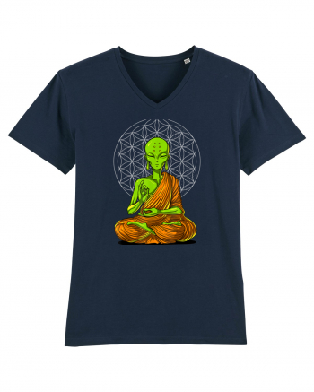 Alien Yoga Meditation Buddha French Navy