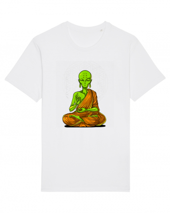 Alien Yoga Meditation Buddha White