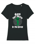 Aliens Don't Believe In You Either Tricou mânecă scurtă guler larg fitted Damă Expresser