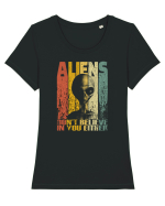 Aliens Don't Believe In You Either Tricou mânecă scurtă guler larg fitted Damă Expresser