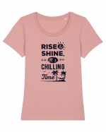 Rise And Shine It's Chilling Time Tricou mânecă scurtă guler larg fitted Damă Expresser