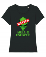 Area 51 Escapee Wanted Tricou mânecă scurtă guler larg fitted Damă Expresser