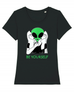 Be Yourself Alien Mask Tricou mânecă scurtă guler larg fitted Damă Expresser