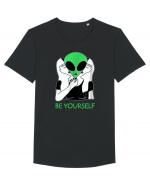 Be Yourself Alien Mask Tricou mânecă scurtă guler larg Bărbat Skater