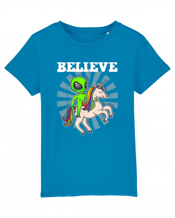 Believe Space Alien Riding Unicorn Funny Azur