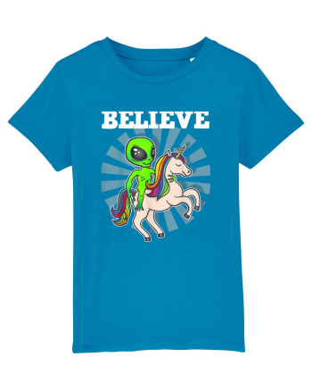 Believe Space Alien Riding Unicorn Funny Azur