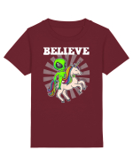 Believe Space Alien Riding Unicorn Funny Tricou mânecă scurtă  Copii Mini Creator