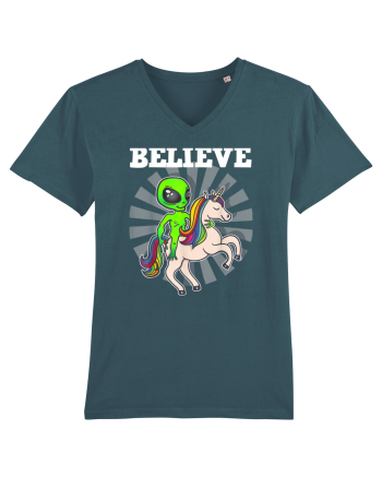 Believe Space Alien Riding Unicorn Funny Stargazer