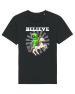 Believe Space Alien Riding Unicorn Funny Tricou mânecă scurtă Unisex Rocker