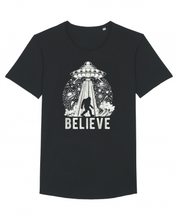 Believe Vintage Alien Spaceship Bigfoot Black