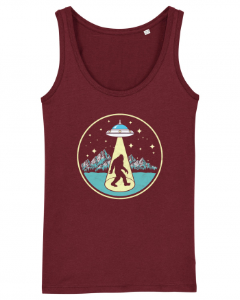 Bigfoot Abduction Vintage Sasquatch Burgundy