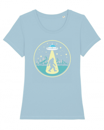 Bigfoot Abduction Vintage Sasquatch Sky Blue